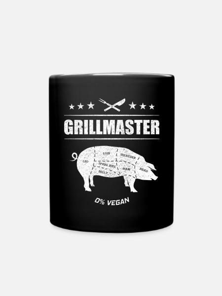 0% Vegan - Tasse einfarbig - Schwarz