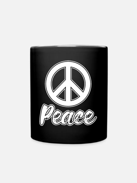 Frieden Peace - Tasse einfarbig - Schwarz