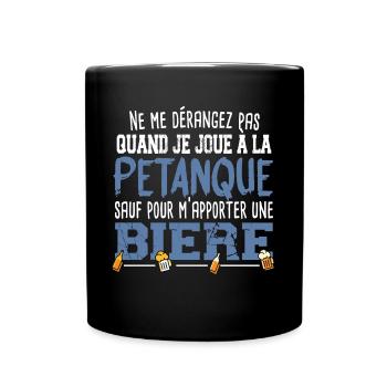 Pétanque Bière Boule Marseille Sud France Cadeau - Mug uni - noir - Devant