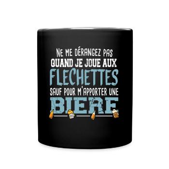 Fléchettes Bière Alcool Apéro Jeu Cadeau Humour - Mug uni - noir - Devant