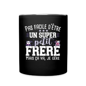 Petit Frère Panda Vache Cadeau Bébé Garçon Famille - Mug uni - noir - Devant