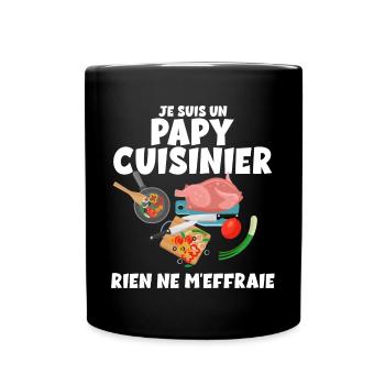 Papy Cuisine Cadeau Fête des Grand Pères - Mug uni - noir - Devant