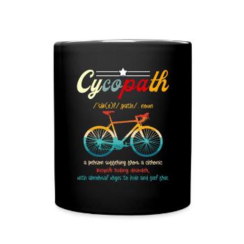 Radfahren - Cycopath Substantiv - Tasse einfarbig - Schwarz - Vorne
