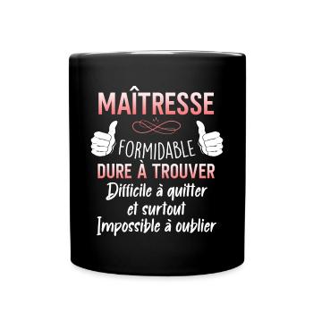 Maitresse formidable Cadeau Instutrice Ecole - Mug uni - noir - Devant