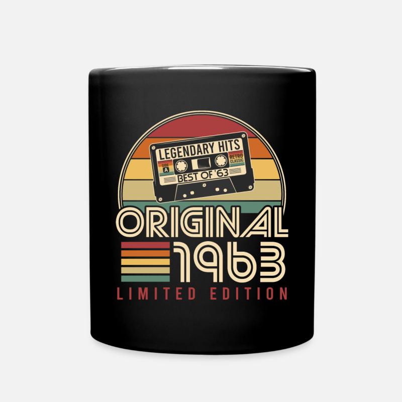 1963 Vintage Jahrgang Geburtstag Retro Geschenk - Tasse einfarbig - Schwarz