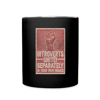 Introverts Unite introverts people introverts - Full Colour Mug - black - Front