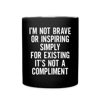 Against ableism! Against hostility to the disabled - Full Colour Mug - black - Front
