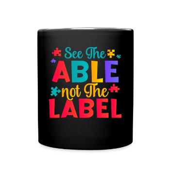 Against ableism! Against hostility to the disabled - Full Colour Mug - black - Front