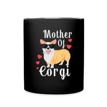Corgi Mom - Mutter von Corgi - Tasse einfarbig - Schwarz - Vorne