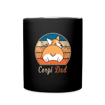 Corgi Dad Retro Vintage Corgi Dad - Tasse einfarbig - Schwarz - Vorne