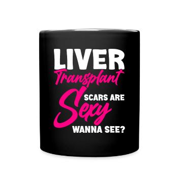 Lebertransplantation Organspender Organspende - Tasse einfarbig - Schwarz - Vorne