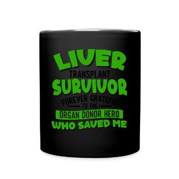 Lebertransplantation Organspender Organspende - Tasse einfarbig - Schwarz - Vorne