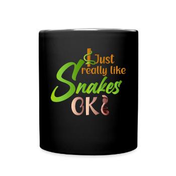 Schlangenbesitzer Schlangenliebhaber Schlangen - Tasse einfarbig - Schwarz - Vorne