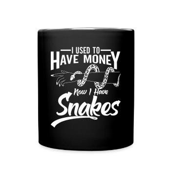 Schlangenbesitzer Schlangenliebhaber Schlangen - Tasse einfarbig - Schwarz - Vorne