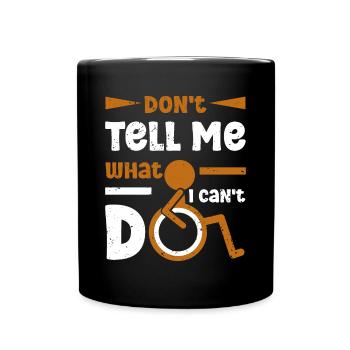 Rollstuhl Rollstuhlfahrer Beinamputation - Tasse einfarbig - Schwarz - Vorne
