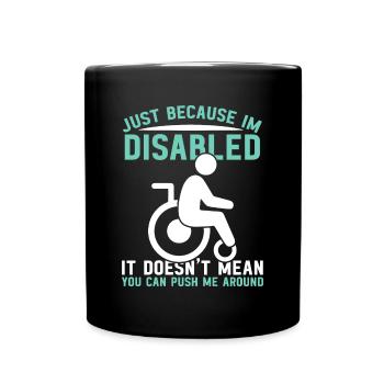 Wheelchair leg amputation consciousness amputation - Full Colour Mug - black - Front