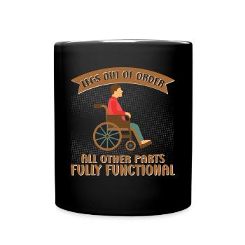 Wheelchair leg amputation consciousness amputation - Full Colour Mug - black - Front