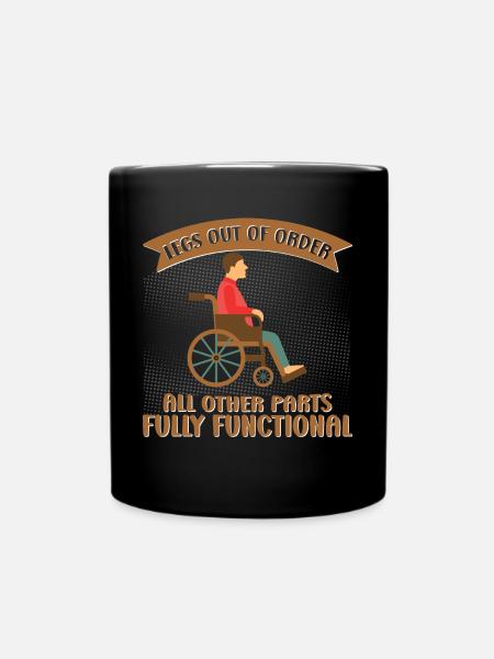 Wheelchair leg amputation consciousness amputation - Full Colour Mug - black