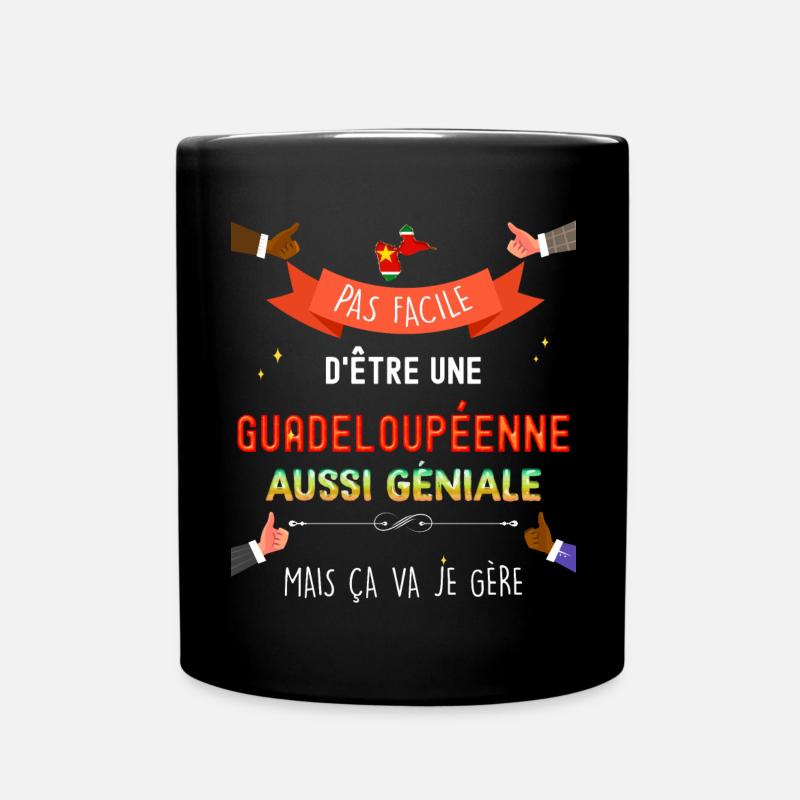 Citation Femme Géniale et Guadeloupéenne - Mug uni - noir