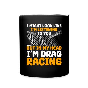 Drag Racing Drag Racer Autorennen - Tasse einfarbig - Schwarz - Vorne