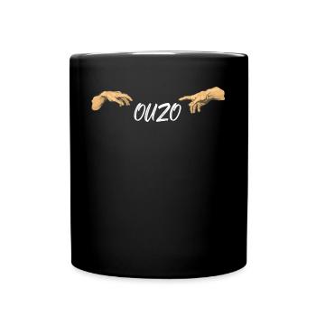 Ouzo disant pour les Grecs Un ouzo par jour - Mug uni - noir - Devant