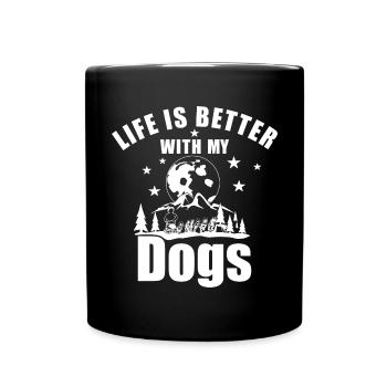 La vie est meilleure avec mes chiens de traîneau - Mug uni - noir - Devant