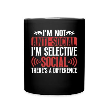 Introvertiert Schüchtern Antisozial - Tasse einfarbig - Schwarz - Vorne