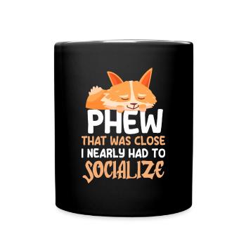 Introvertiert Schüchtern Antisozial - Tasse einfarbig - Schwarz - Vorne