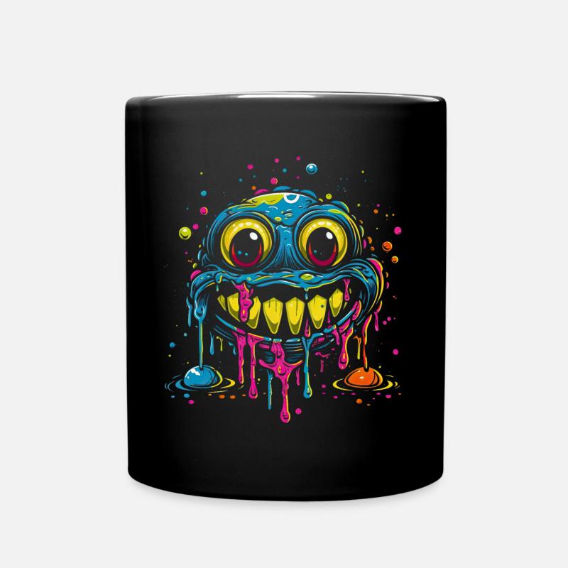 Crazy Melting Smilie Monster Psychédélique - Mug uni - noir