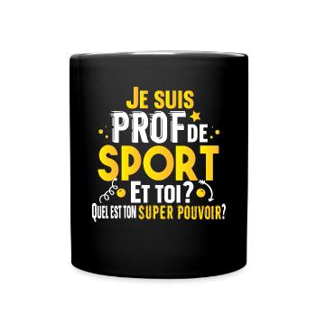 Prof de Sport Professeur Métier Cadeau Humour - Mug uni - noir - Devant