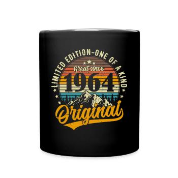 1964 Jahrgang Vintage Retro Geburtstag Geschenk - Tasse einfarbig - Schwarz - Vorne