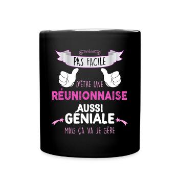 Réunionnaise Géniale Soeur Collegue Amie - Mug uni - noir - Devant