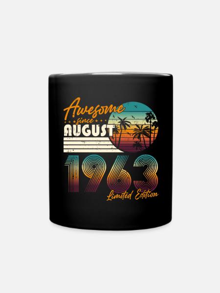 Août 1963 Vintage Vintage Anniversaire Rétro - Mug uni - noir