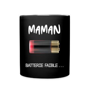 Maman Batterie Faible Mais Qui Résiste - Mug uni - noir - Devant