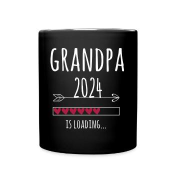werdender Opa 2024 Schwanger Baby Geschenk - Tasse einfarbig - Schwarz - Vorne