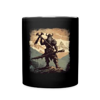 Viking Warrior - Tasse einfarbig - Schwarz - Vorne