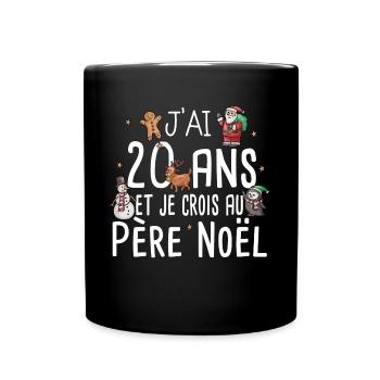 20 Ans Anniversaire Cadeau Père Noël Humour - Mug uni - noir - Devant