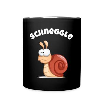 schwäbisch lustiges Schneggle - Tasse einfarbig - Schwarz - Vorne