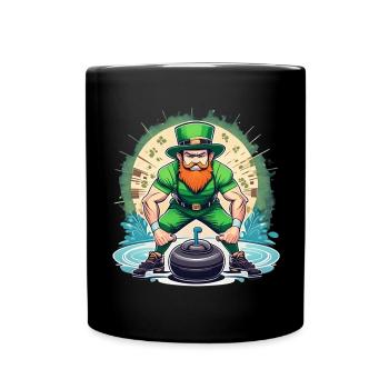 St. Patrick's Day Kleeblatt Curling - Tasse einfarbig - Schwarz - Vorne