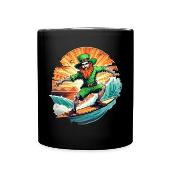 Surf de trèfle de la Saint-Patrick - Mug uni - noir - Devant