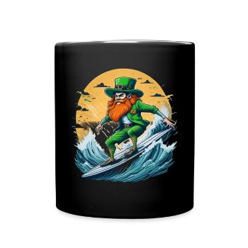 Surf de trèfle de la Saint-Patrick - Mug uni - noir - Devant