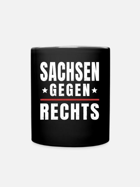 Antifaschismus Antifaschist Sachsen Gegen Rechts - Tasse einfarbig - Schwarz
