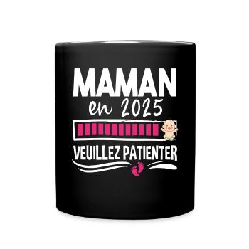 2025 Maman Mère Bébé Naissance Cadeau Grossesse - Mug uni - noir - Devant
