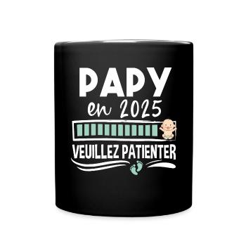 2025 Papy Grand-Père Retraite Cadeau Humour - Mug uni - noir - Devant