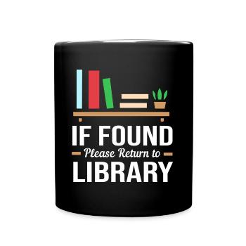 Book Bookworm Library Reading Bookworm - Full Colour Mug - black - Front