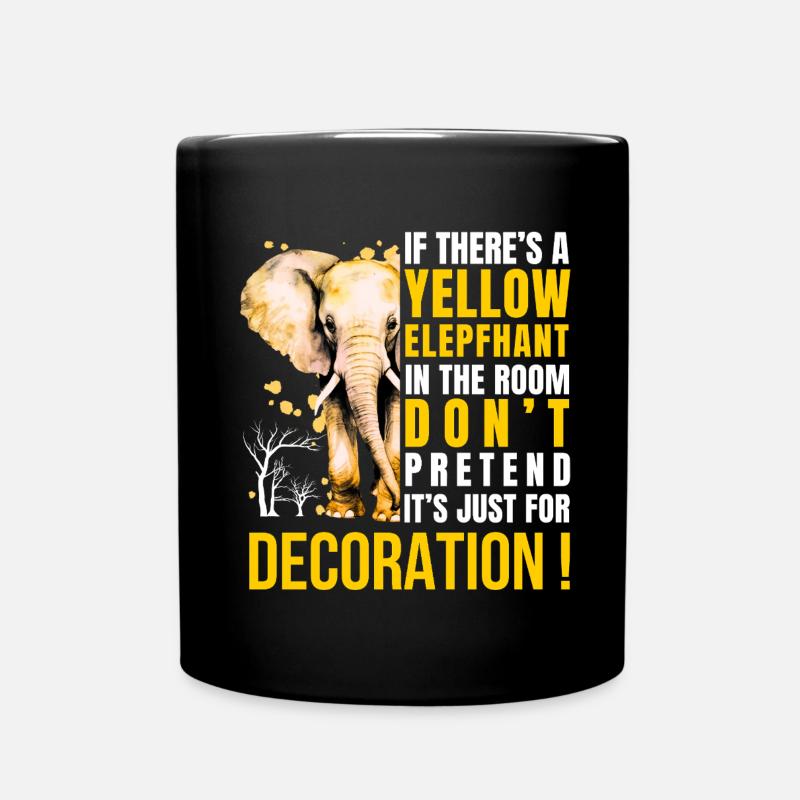 Déclaration de l’éléphant jaune avec style et humour - Mug uni - noir