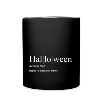Definition „Halloween“ - Tasse einfarbig - Schwarz - Vorne