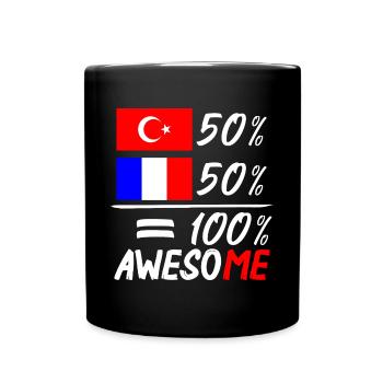 Moitié Français moitié Turc - Tasse einfarbig - Schwarz - Vorne