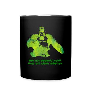 wer nur peanuts zahlt ... - Tasse einfarbig - Schwarz - Vorne