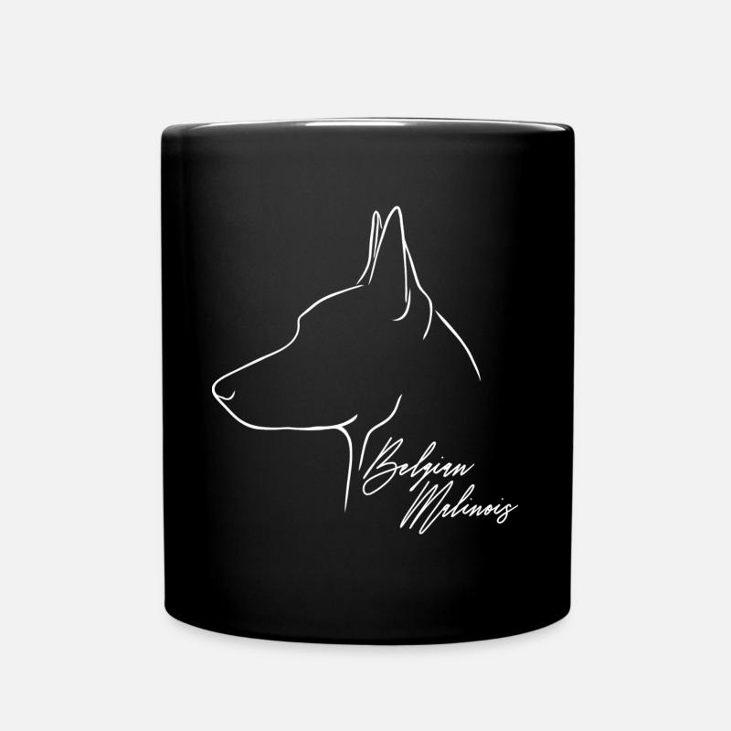 BELGIAN MALINOIS Profil Hunde Hund Wilsigns - Tasse einfarbig - Schwarz
